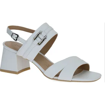 Dámské sandále CAPRICE Dámské kožené bílé sandálky na podpatku 9-28301-44-102-255 Velikost 39