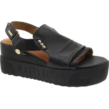 Dámské sandále MUSTANG Dámské černé sandály na klínu 1459802-9-355 Velikost 39