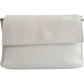 Vera Pelle Dámská kožená crossbody kabelka s klopou 1533 - Bílá