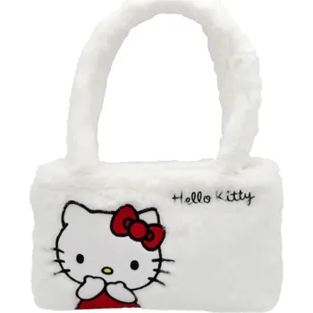 plyšák EP Line Taška bílá kočička Hello Kitty plyšová velká 26x17cm na zip