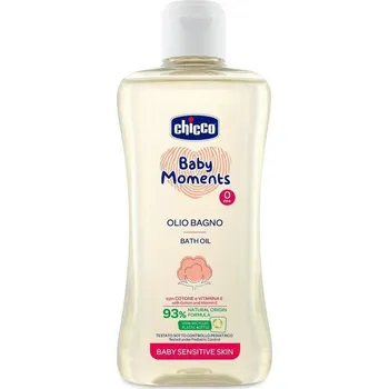 Dětský šampon Chicco Olej do koupele s bavlnou a vitamínem E Baby Moments Sensitive 200 ml