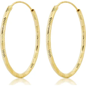 Náušnice Zlacené stříbrné náušnice kruhy 14 mm