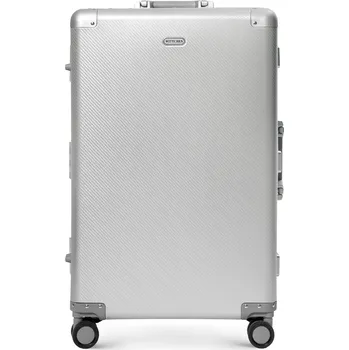 Střední stříbrný hliníkový kufr na kolečkách | WITTCHEN | 56-3H-102-12M