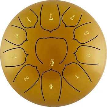 Brzdový buben Ocelový meditační buben s | ruční bubuen s paličkami pro jógu a relax | hudební nástroj, perkusní buben - Zlato