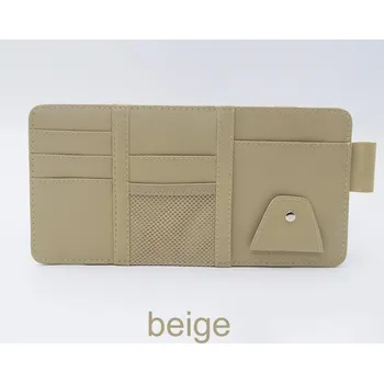 Držák do auta Kožený držák brýlí do auta na sluneční clonu | držák brýlí, autopříslušenství - Béžový