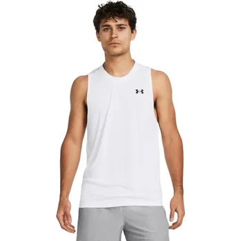 Pánské tílko Tílko Tech White - Under Armour Barva: Bílá, Velikost: S