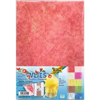 Karton Folia - Bringmann Folia Bringmann Hedvábný papír se zlatými nitkami