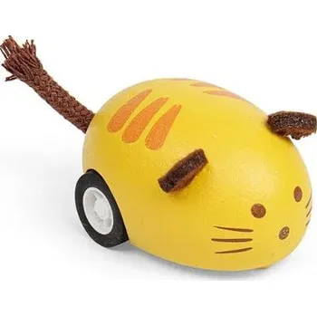 Hračka pro nejmenší Bigjigs Toys Dřevěné natahovací zvířátko Kočka žlutá