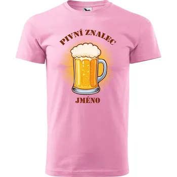 Pánské tričko DOBRÝ TRIKO Pánské tričko s potiskem Pivní znalec Velikost: 2XL, Barva: Růžová