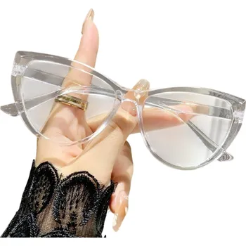 Dávkovač léků Dámské cat eye brýle na dálku dioptrie -4,00 Plastové obroučky Filtr modrého světla Elegantní tvar pro každodenní nošení Ochrana očí průhledná