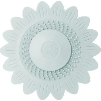 sítko a zátka do dřezu Tlačítkový silikonový kryt odpadu proti ucpání vlasovým filtrem | odtoková mřížka, koupelnový filtr - Modrý