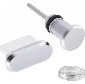 USB hub Ochranné krytky 2 ks pro porty USB-C a AUX, stříbrné