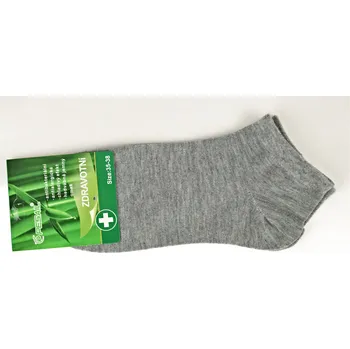 Dámské ponožky PESAIL Dámské zdravotní bambusové kotníkové ponožky šedé Velikost: 35 - 38