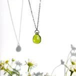 Šperk z pravého českého skla - Náhrdelník Mechový háj