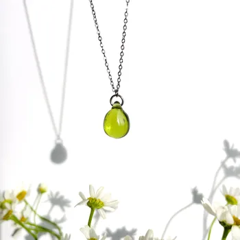 Náhrdelník Šperk z pravého českého skla - Náhrdelník Mechový háj