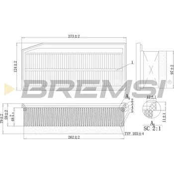 Vzduchový filtr Vzduchový filtr BREMSI FA1201