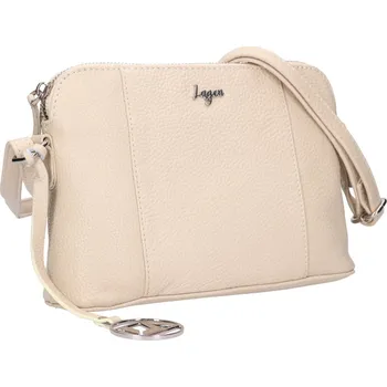 Peněženka Dámská kožená kabelka - béžová - LAGEN (Česká kožená kabelka od firmy LAGEN)