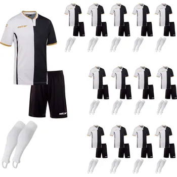 Saller BARCA Set 14 kompletů s potiskem BARVA: 430 bílá-černá, Velikost: XXL Profesionální sada dresů s čísly 2–15
