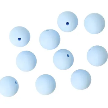 Dětské navlékací korálky Natana silikonové korálky jemná fialově modrá 15 mm 10 kusů