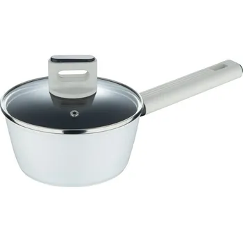 Hrnec BERGNER Rendlík s poklicí LINES 16 cm šedobílá BG-56089-GY