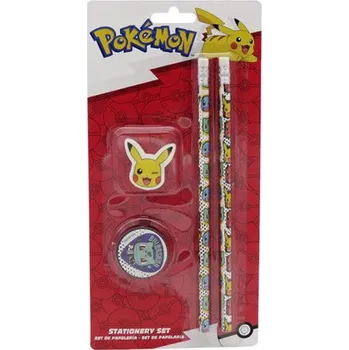Mikrotužka Školní set Pokémon (2x tužka, guma a ořezávátko)