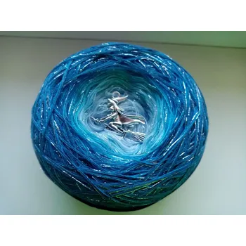 Příze Stříbrná vlnka 2-nitka 1200m s lurexem (Duhové klubko s lurexem Stříbrná vlnka)