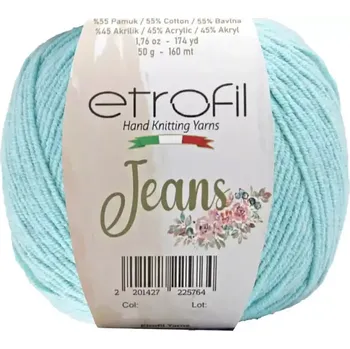 Příze Etrofil Jeans světle Tyrkysová 052 (Příze Jeans světle Tyrkysová 052)