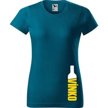 Dámské oblečení DOBRÝ TRIKO Dámské tričko s potiskem Vínko Barva: Petrolejová, Velikost: S