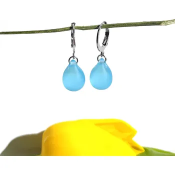 Náušnice Šperk z pravého českého skla - Náušnice Letní obloha