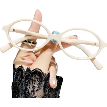 Zdravotnický materiál Dámské retro oválné brýle s filtrem modrého světla Dioptrie -1,00 Elegantní brýle na dálku Stylové PC obroučky pro ochranu očí béžova