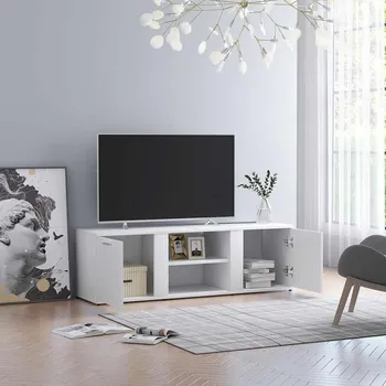 Televizní stolek vidaXL TV skříňka 120 x 34 x 37 cm kompozitní dřevo [801162] Barva: Bílá