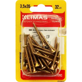 Vrut Vrut PZ se zápustnou hlavou – celý závit 3,5X35 (32ks/blistr)