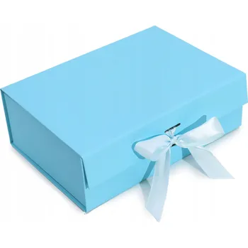 Dárková krabička Plochá Krabička NA DÁREK MODRÁ elegantní krabička dárková 28x20x9cm