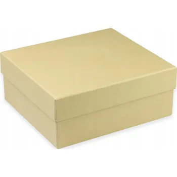 Krabička béžová 20x18x8 cm, pevná, elegantní, ozdobná, s víkem