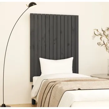 vidaXL Nástěnné čelo postele šedé 82,5x3x110 cm masivní borové dřevo