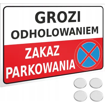 TABULE ZÁKAZ PARKOVÁNÍ Soukromý Pozemek Pozor BÍLÁ PVC 32x22cm