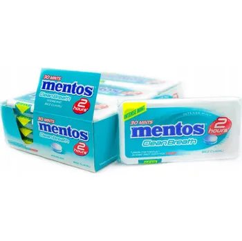 Bonbon Mentos CleanBreath Intense Mint Osvěžující pastilky bez cukru 12 x 21 g