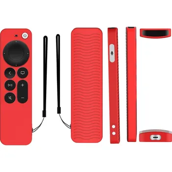 Dálkový ovladač APPLE TV 4K SIRI REMOTE 2021, TV 4K SIRI REMOTE 2022 silikonový obal - barva červená