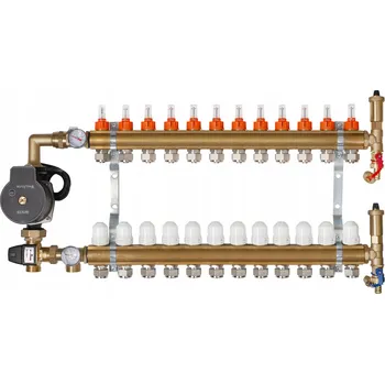 rozdělovač topení Rozdělovač s čerpadlovou skupinou pro podlahové topení, 12 okruhů
