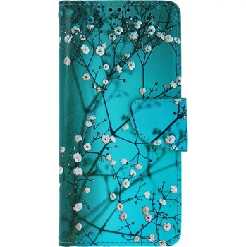 Pouzdro na mobilní telefon Pouzdro Samsung A36 Modré s květy (kryt neboli obal na Samsung A36)