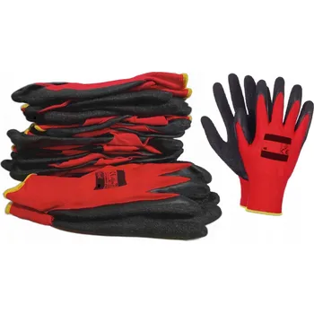 Pracovní rukavice Pracovní rukavice INDEX BOZP polyester latexové, velikost 11 - XXL, 12 párů