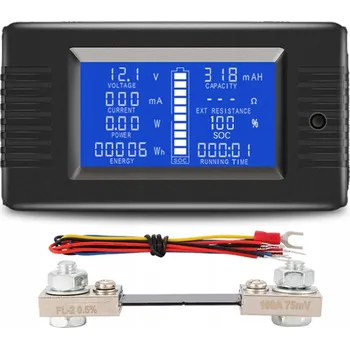 AMPÉRMETR VOLTMETR PANELOVÝ 200A 260V DC LCD MĚŘIČ NAPĚTÍ A PROUDU