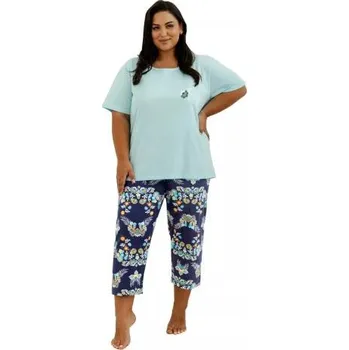 Dámské pyžamo Dámské nadměrné pyžamo Kristen 3366 TARO modrá světlá XXL