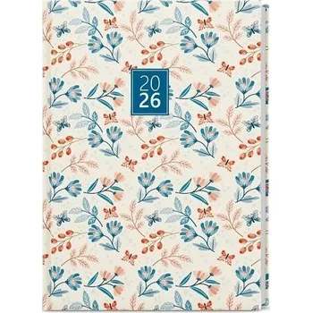 Diář BALOUŠEK TISK Diář denní - Adam - Lamino - B6 - Motýli 2026 / 16,5cm x 12cm / BDA9-2-26