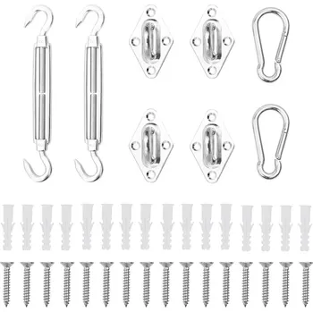 Stínicí technika vidaXL 8dílná sada příslušenství pro stínící plachtu nerezová ocel [310247]