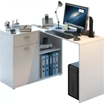 Psací stůl Rohový PC stůl KALIMERO - bílá - SLEVA 3% s kodem radost25