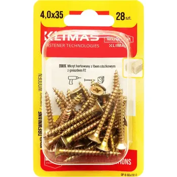 Vrut Vrut PZ se zápustnou hlavou – celý závit 4X35 (28ks/blistr)