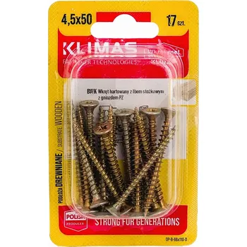 Vrut Vrut PZ se zápustnou hlavou – celý závit 4,5X50 (17ks/blistr)