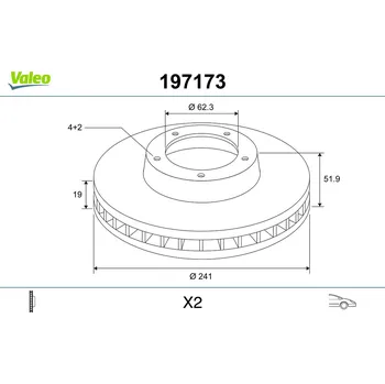 Brzdový kotouč Brzdový kotouč VALEO 197173
