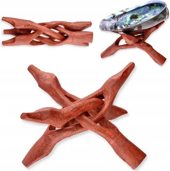 Obraz Stojan na mušli Abalone, vonné tyčinky, DŘEVĚNÝ, skládací, VELKÝ, ručně vyřezávaný